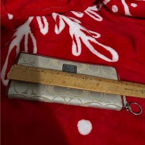 Coach Beige and Brown Signature Wallet